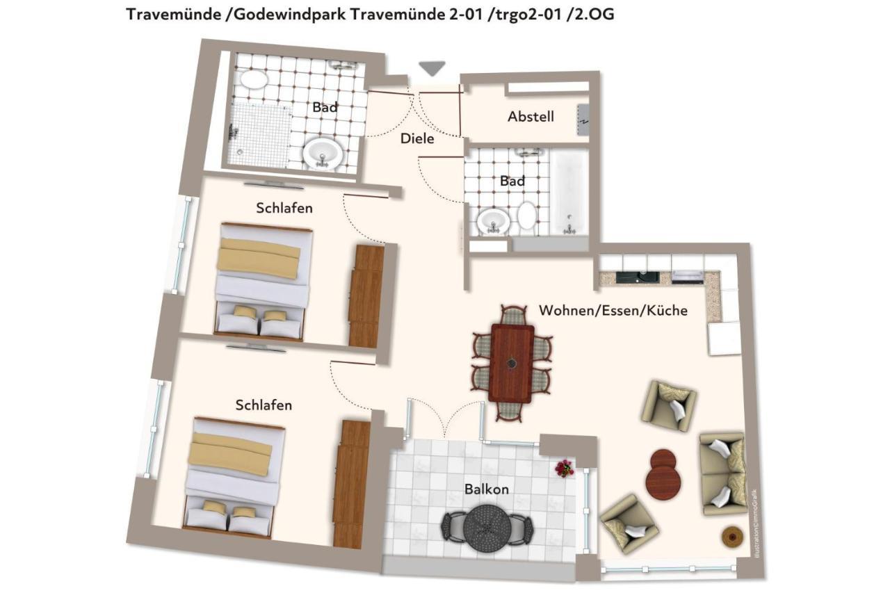 Godewindpark Travemuende Godewindpark Travemuende 2-01 Apartment Любек Екстериор снимка